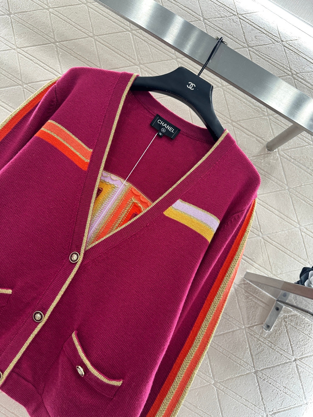 Color-Blocked Knit Cardigan