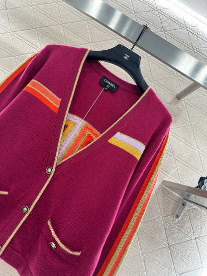 Color-Blocked Knit Cardigan