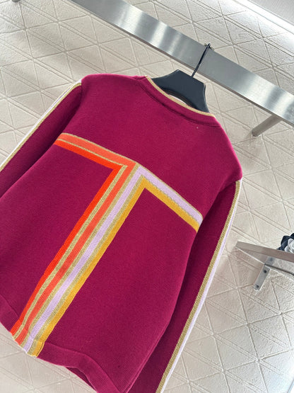 Color-Blocked Knit Cardigan