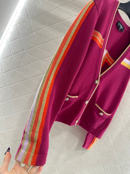 Color-Blocked Knit Cardigan