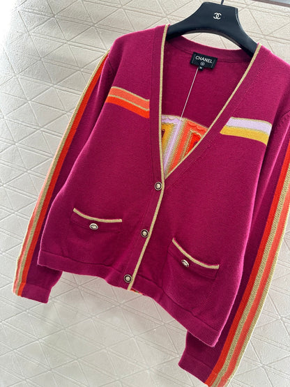 Color-Blocked Knit Cardigan