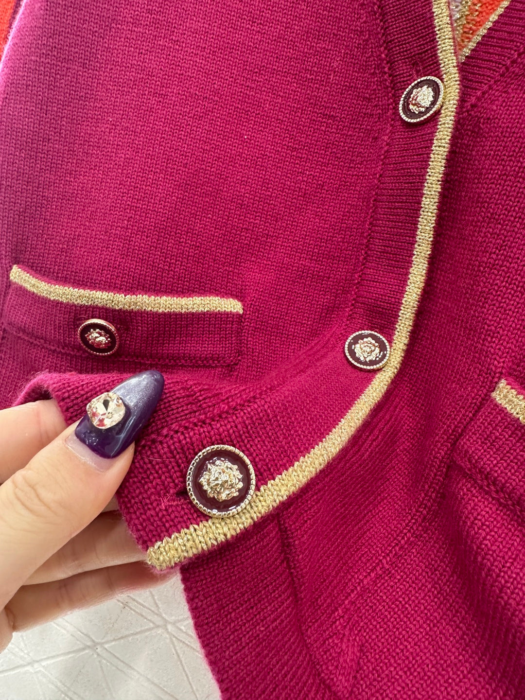 Color-Blocked Knit Cardigan