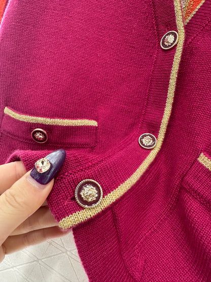 Color-Blocked Knit Cardigan