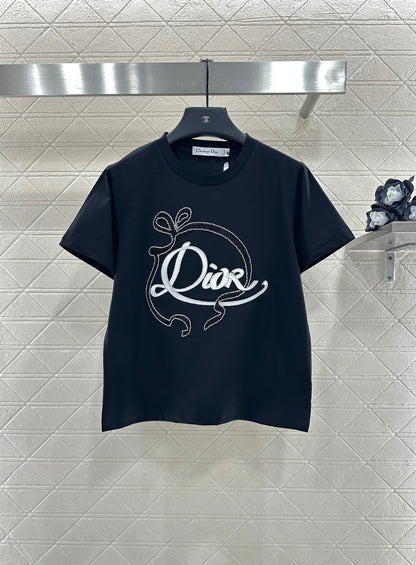 Beaded Logo Ribbon T-Shirt