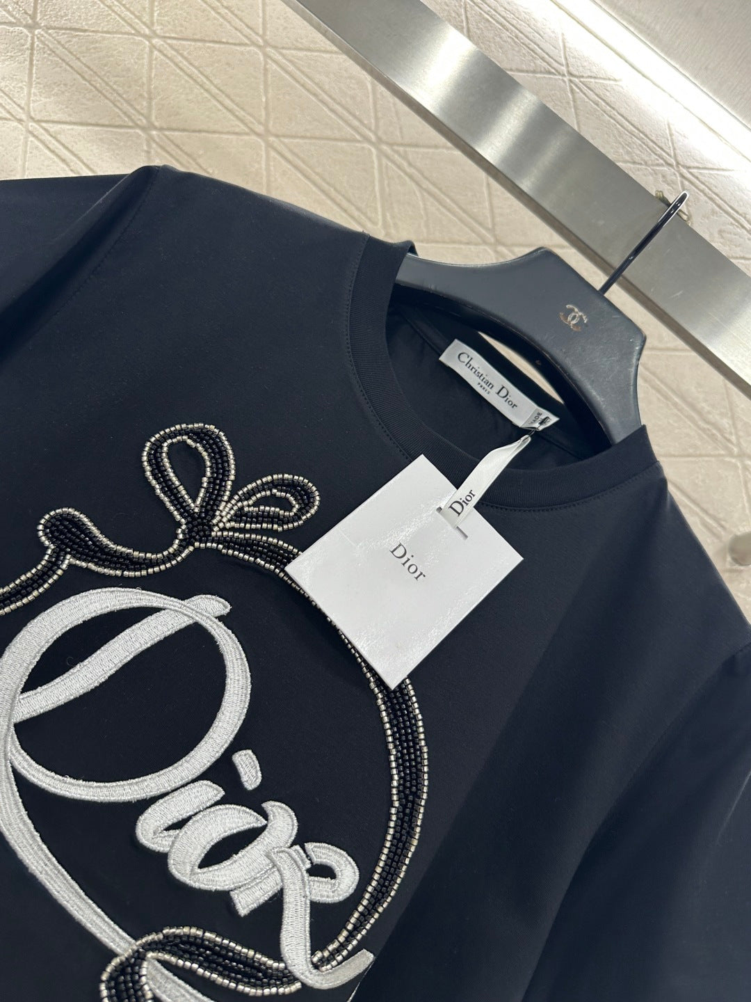 Beaded Logo Ribbon T-Shirt