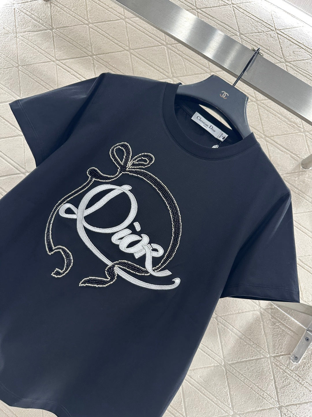 Beaded Logo Ribbon T-Shirt