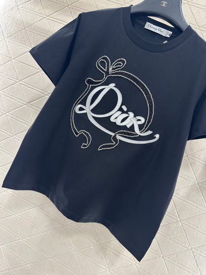 Beaded Logo Ribbon T-Shirt