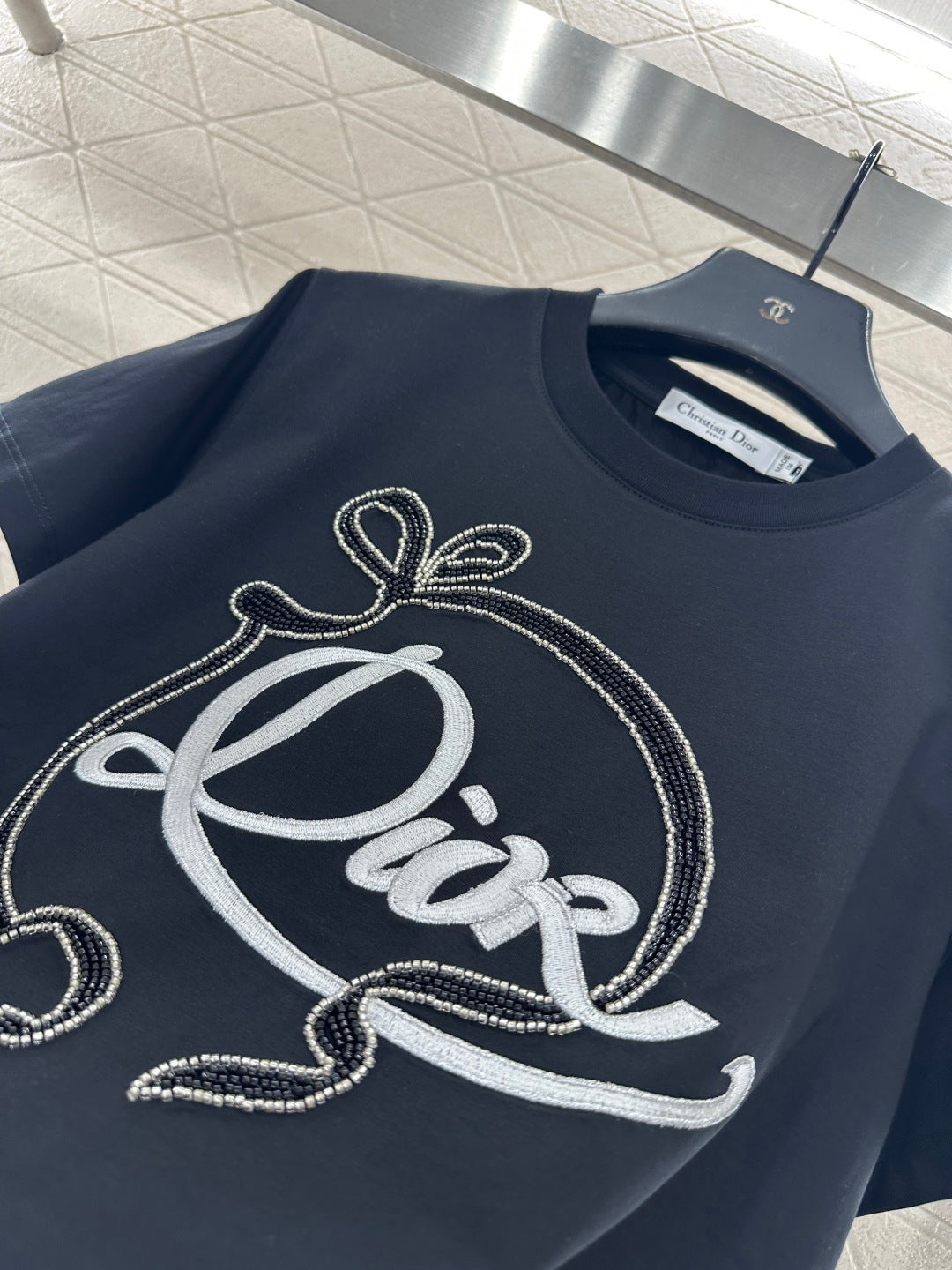 Beaded Logo Ribbon T-Shirt