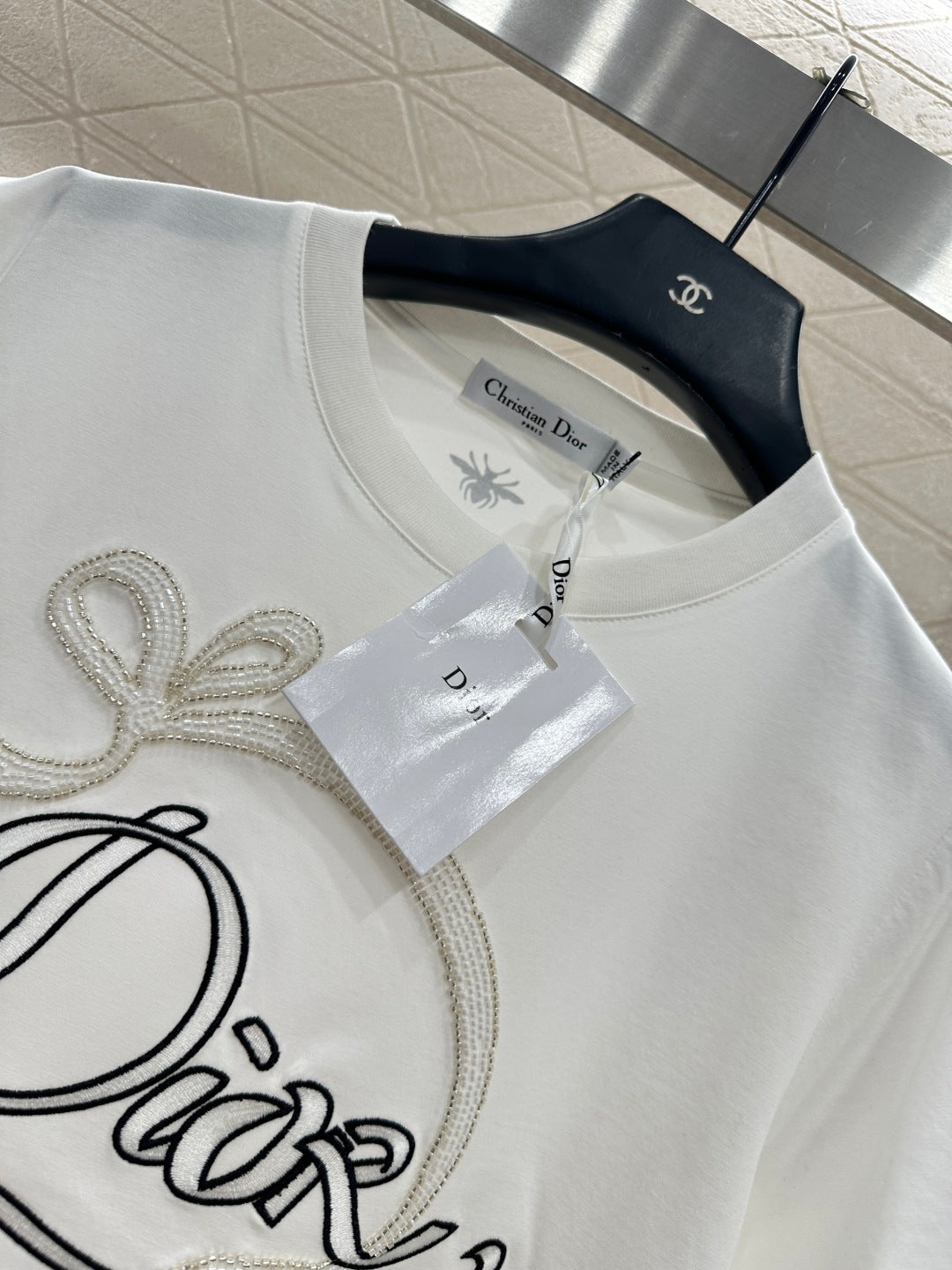 Beaded Logo Ribbon T-Shirt
