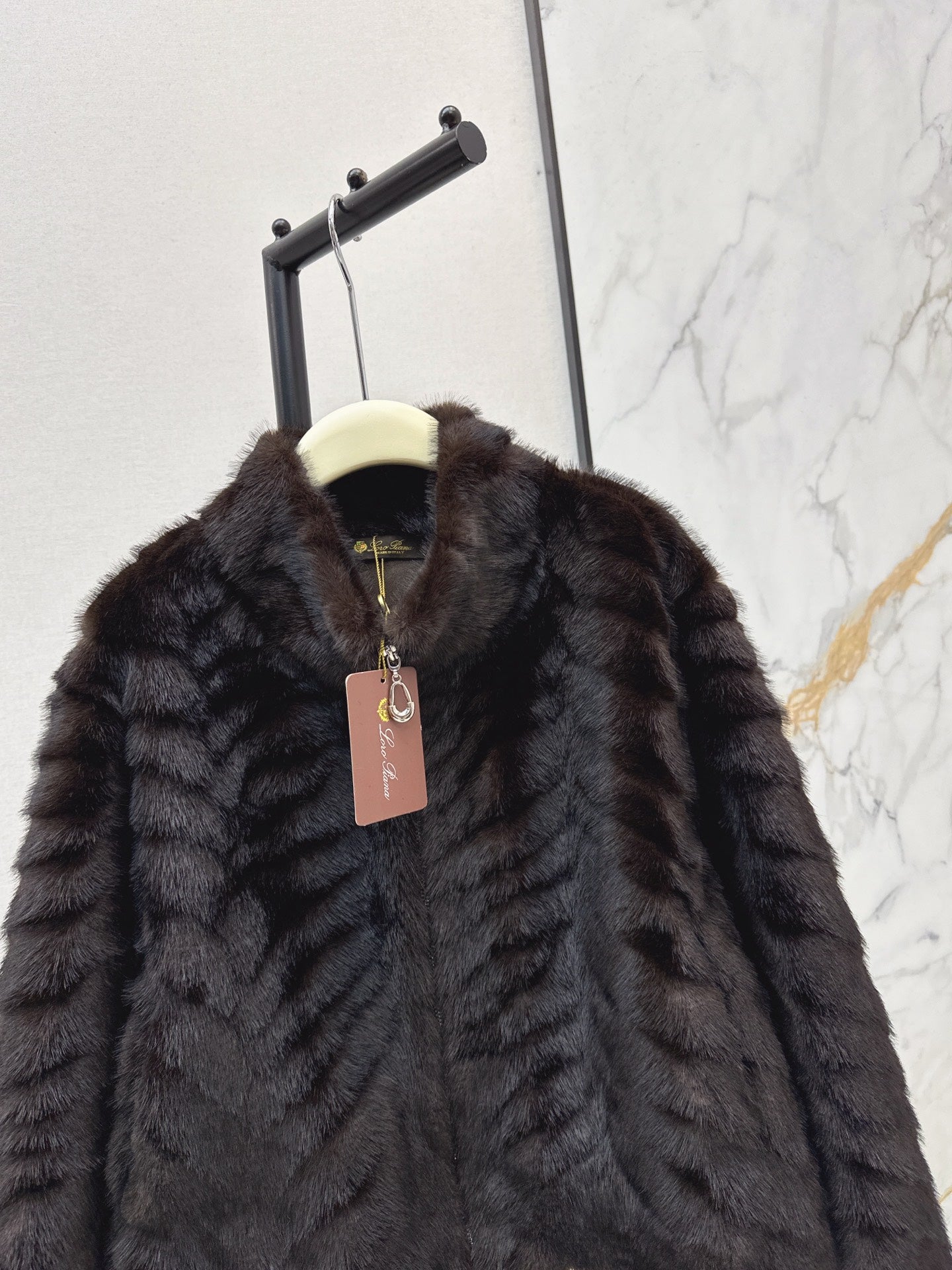 Eco-friendly Mink Cashmere Stand Collar Coat