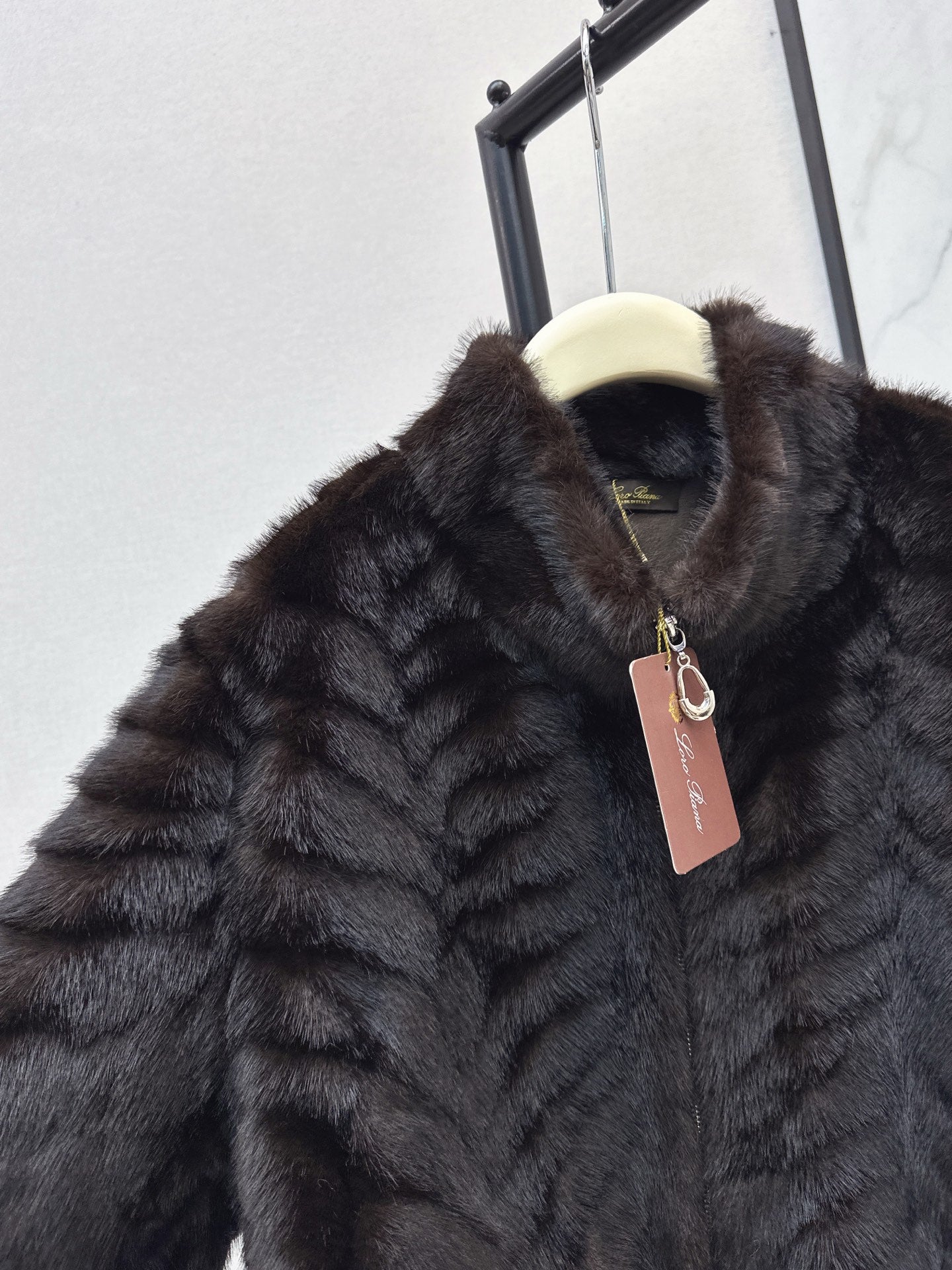 Eco-friendly Mink Cashmere Stand Collar Coat