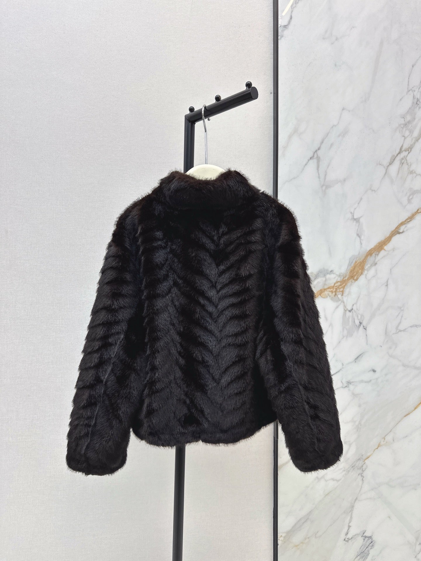Eco-friendly Mink Cashmere Stand Collar Coat