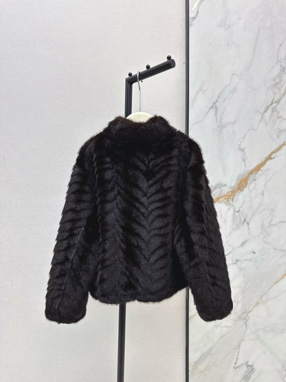 Eco-friendly Mink Cashmere Stand Collar Coat