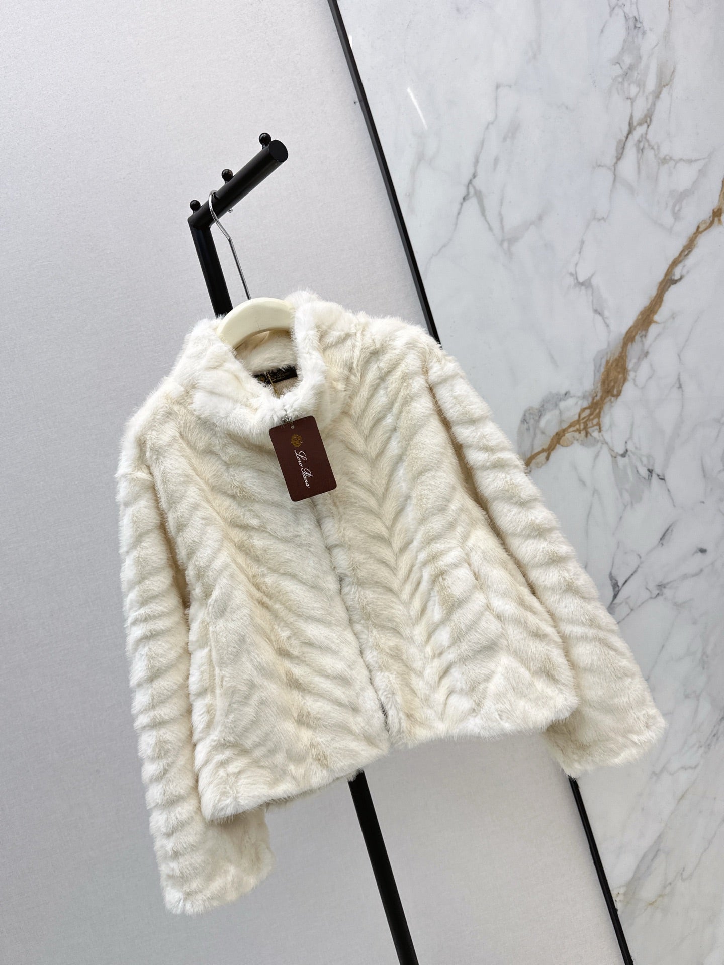 Eco-friendly Mink Cashmere Stand Collar Coat