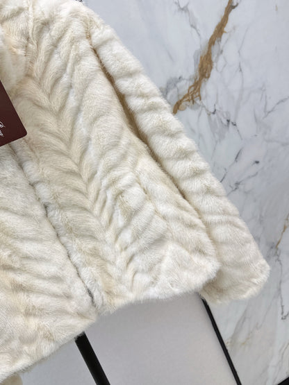 Eco-friendly Mink Cashmere Stand Collar Coat