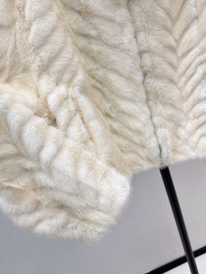 Eco-friendly Mink Cashmere Stand Collar Coat