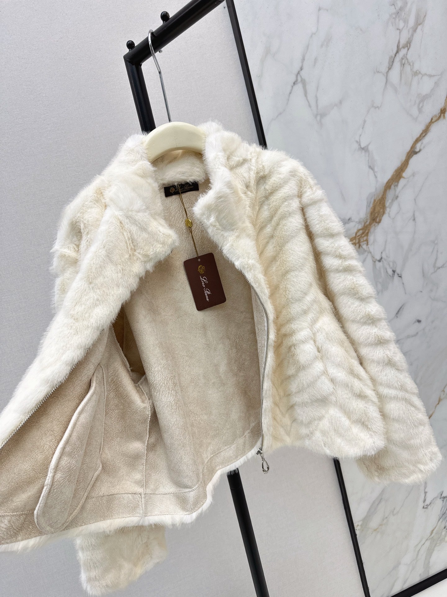 Eco-friendly Mink Cashmere Stand Collar Coat