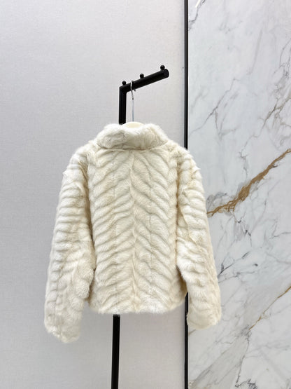 Eco-friendly Mink Cashmere Stand Collar Coat