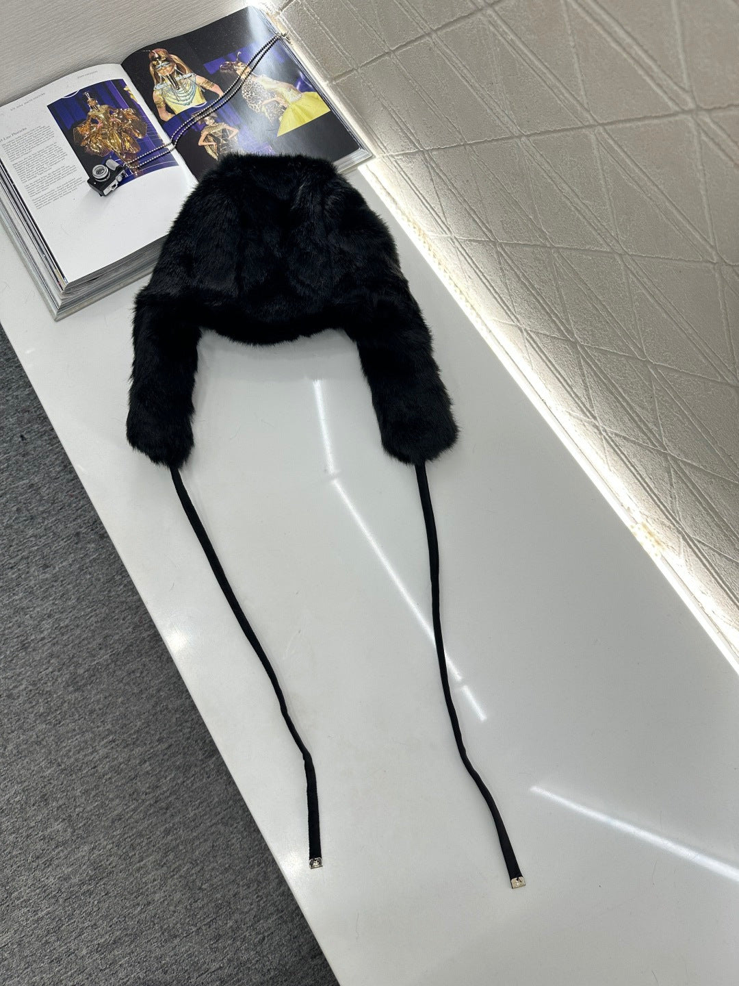 Fur Earflap Drape Lei Feng Hat