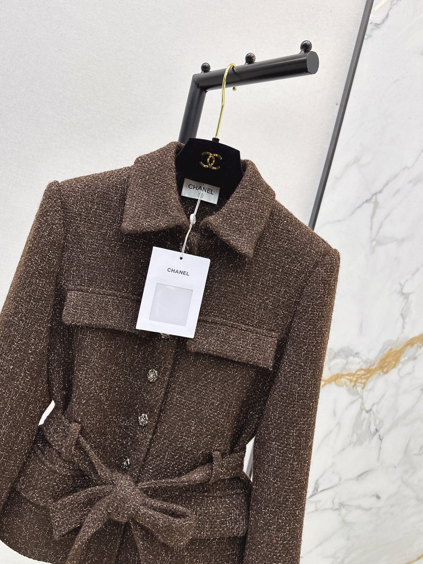 Woven Tweed Coat