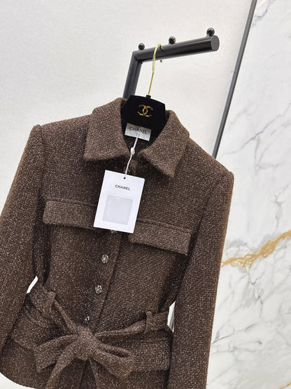 Woven Tweed Coat
