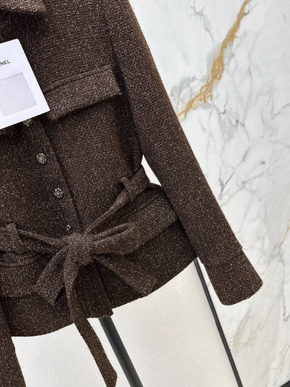 Woven Tweed Coat