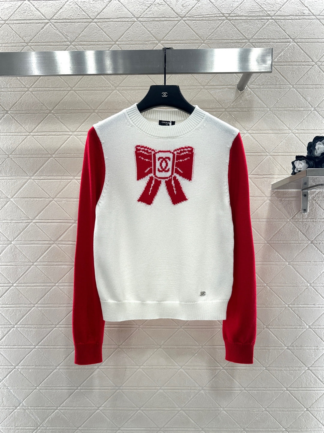 Raglan Long-Sleeve Sweater with Bow