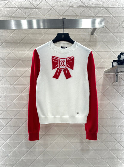 Raglan Long-Sleeve Sweater with Bow
