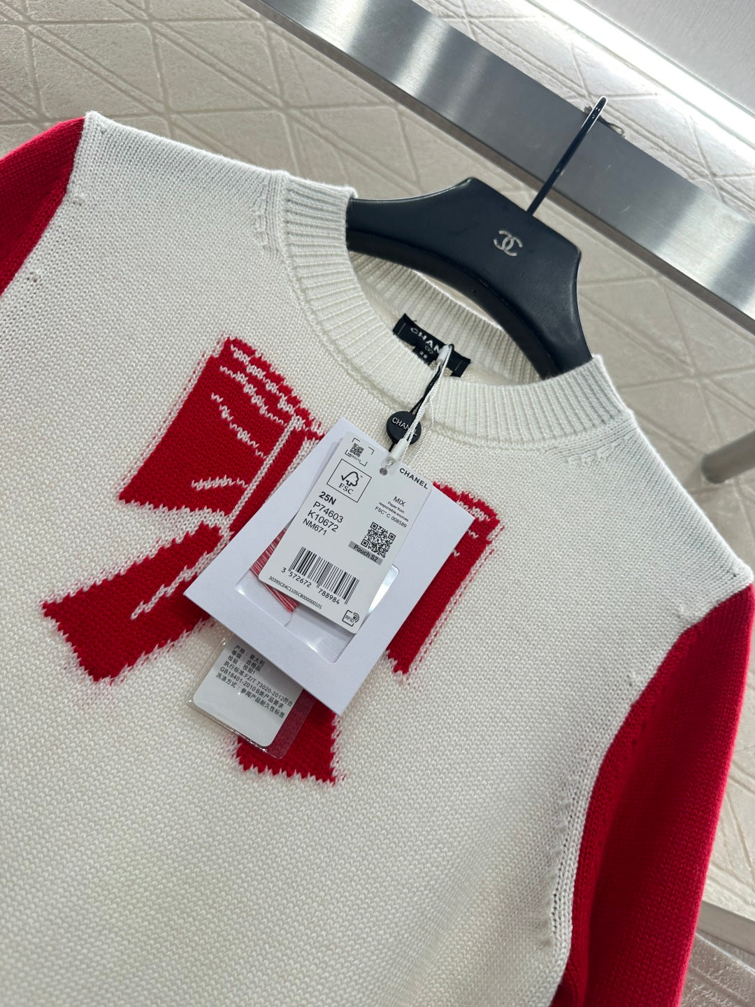 Raglan Long-Sleeve Sweater with Bow
