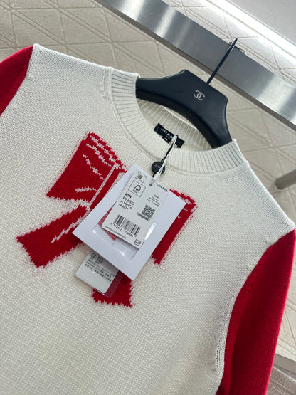 Raglan Long-Sleeve Sweater with Bow