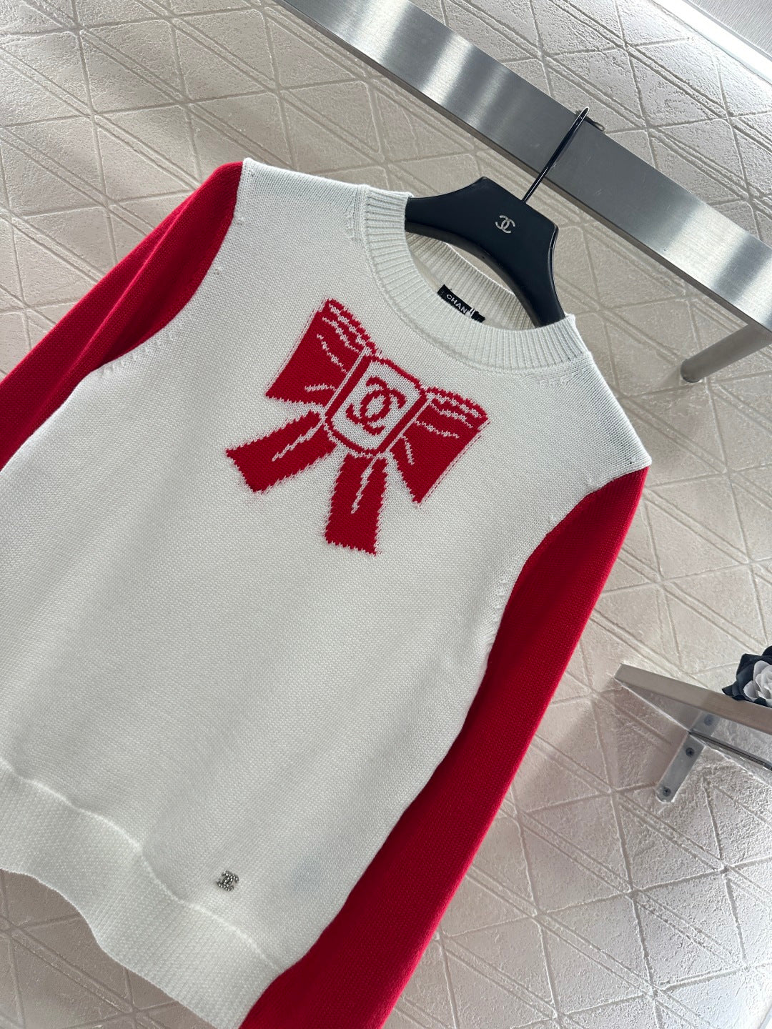Raglan Long-Sleeve Sweater with Bow
