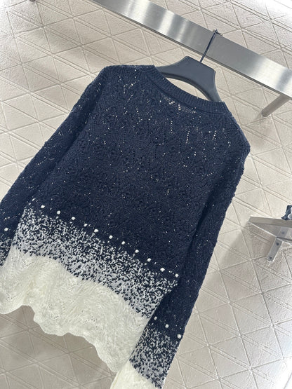 Openwork Gradient Sweater