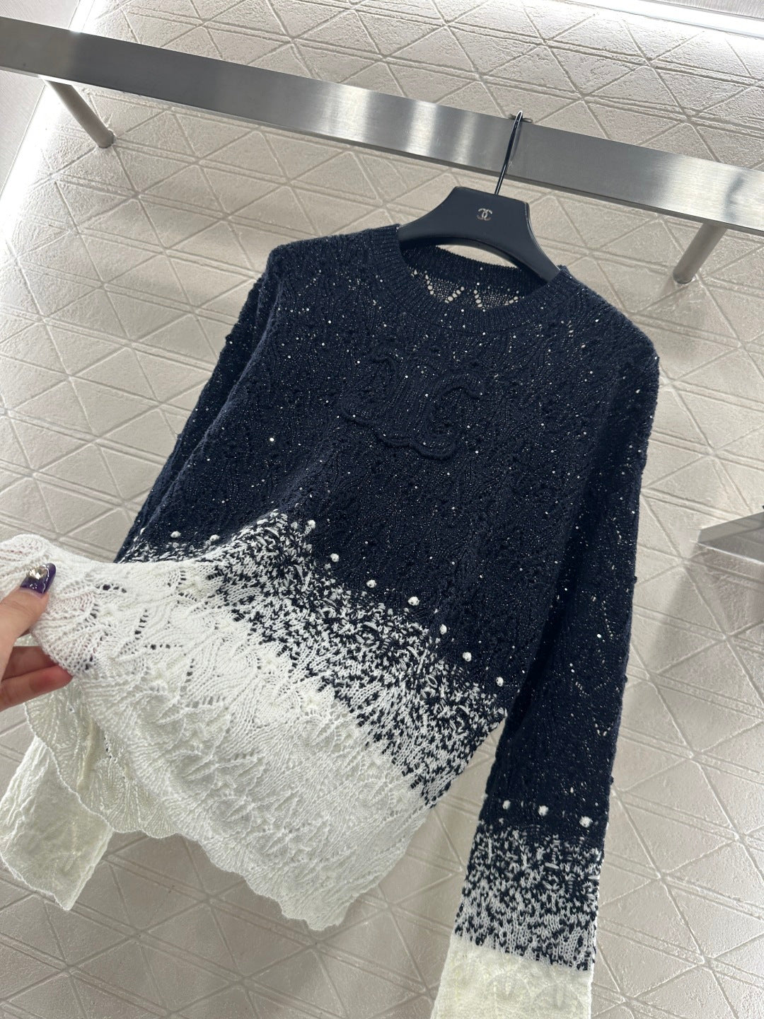 Openwork Gradient Sweater