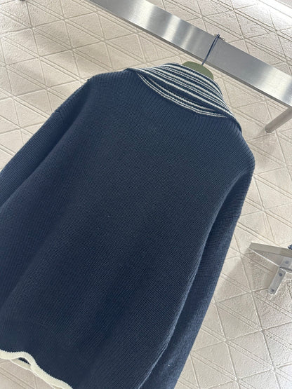Loop-front Logo Knit Sweater