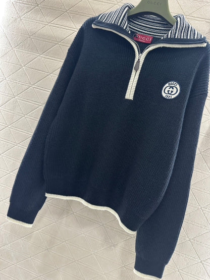 Loop-front Logo Knit Sweater