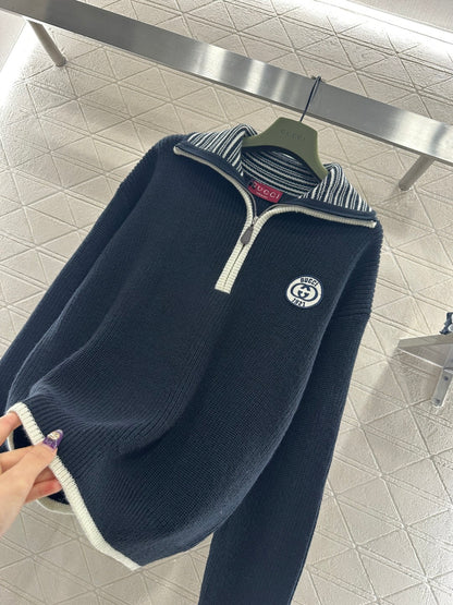 Loop-front Logo Knit Sweater