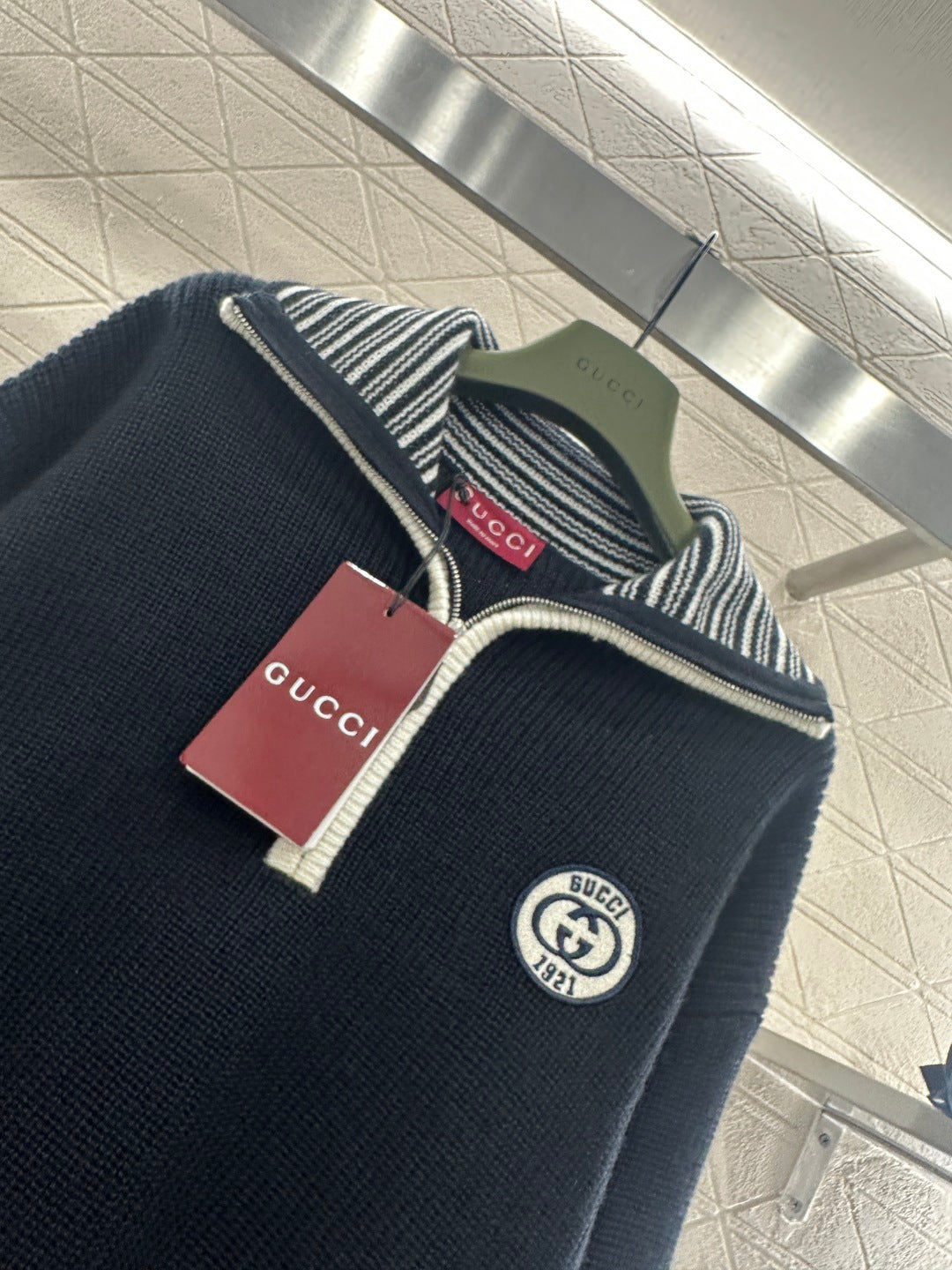 Loop-front Logo Knit Sweater