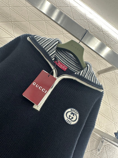 Loop-front Logo Knit Sweater