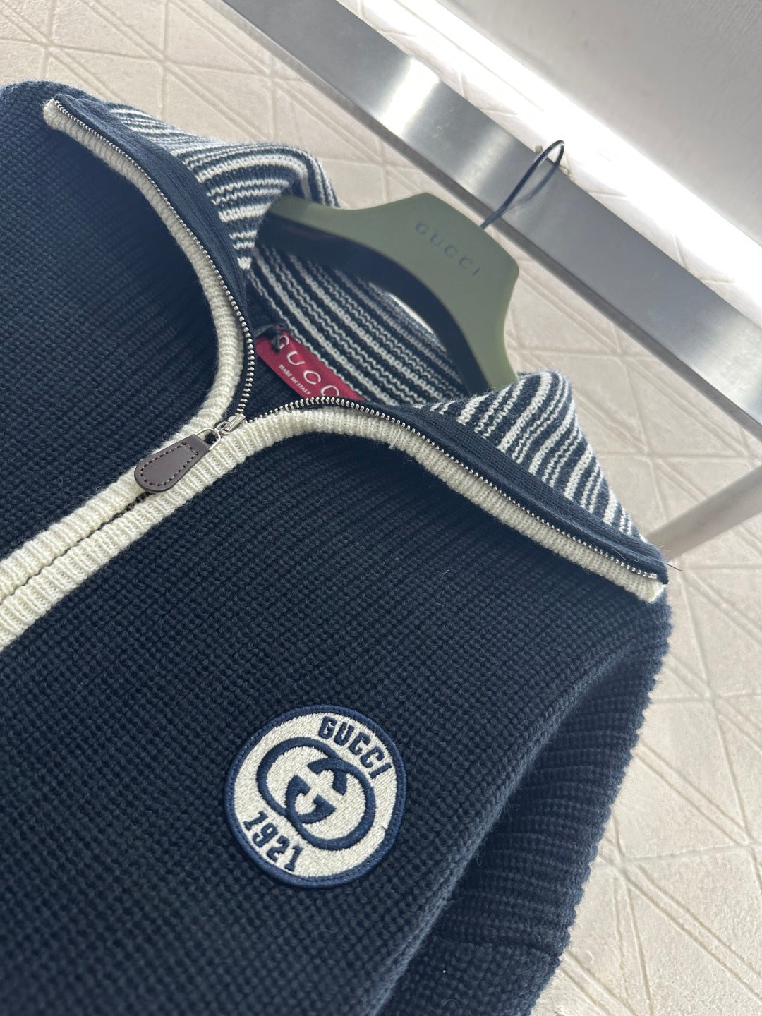 Loop-front Logo Knit Sweater