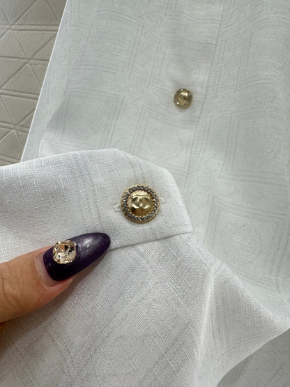 Off-Shoulder Jacquard Pattern Shirt