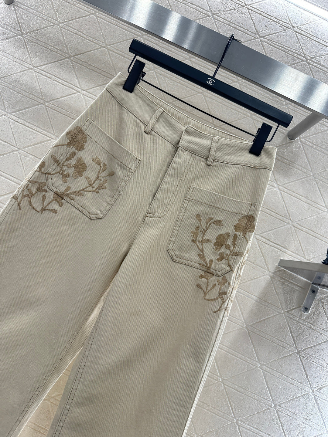 Embroidered Denim Pants