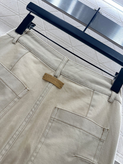 Embroidered Denim Pants