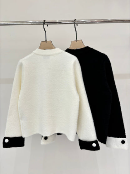 cozy color-blocked knit cardigan