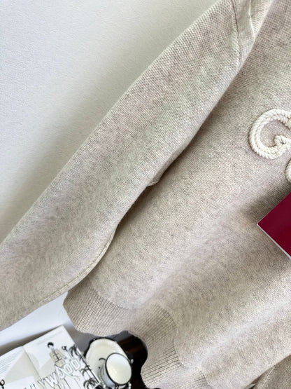 3D Embroidered Letter Knit Sweater