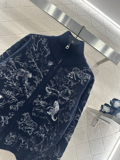 Jacquard Zipper Jacket
