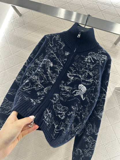Jacquard Zipper Jacket