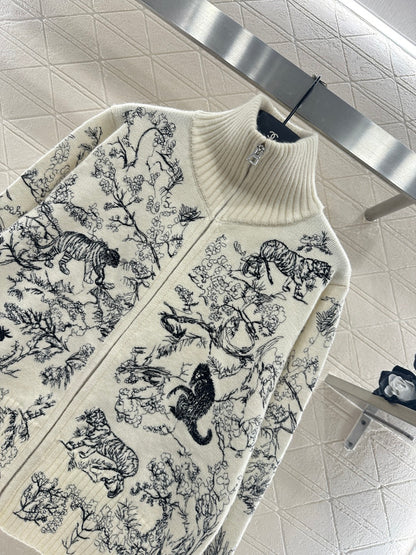 Jacquard Zipper Jacket
