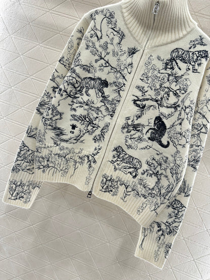 Jacquard Zipper Jacket