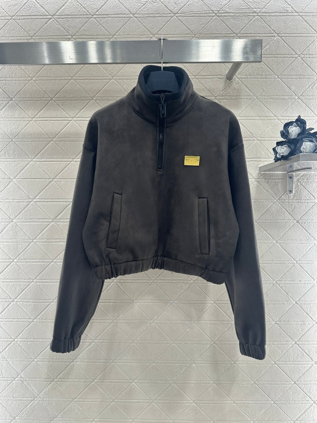 Half-Open Sweatshirt and Pants Set