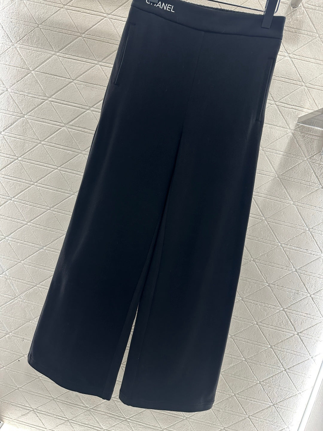 Embroidered Wide-Leg Pants